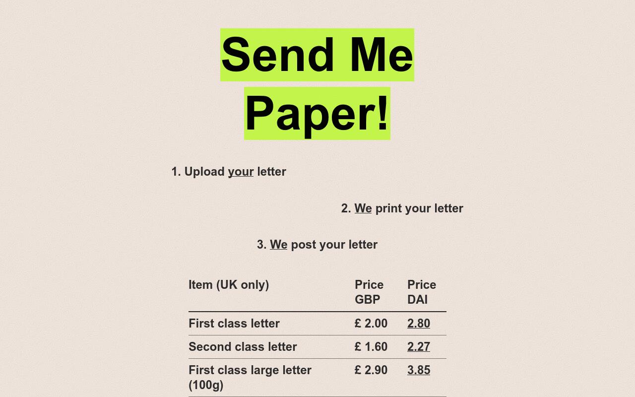 Send Me Paper!